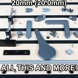 20mm (20.0mm) Bench Dog Set with Levers, Cams, Stops, etc