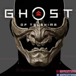 $21.99Ghost of Tsushima - Japanese Oni Samurai Skeletal Mask - Halloween Cosplay Helmet