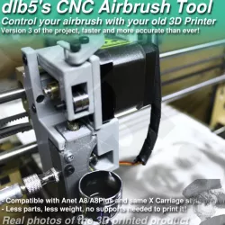 $23.11dlb5s CNC Airbrush Tool V3. Control your Airbrush with your old 3D Printer