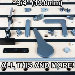 3/4'' / 19mm (19.0mm) Bench Dog Set with Levers, Cams, Stops, etc