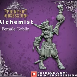 $3.50Alchemist - Goblin - Female - Artificer - 32mm scale - D&D - Printed Obsession