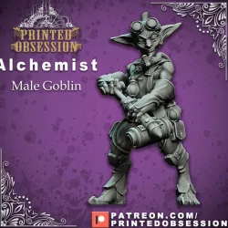 $3.50Alchemist - Goblin - Male - Artificer - 32mm scale - D&D - Printed Obsession