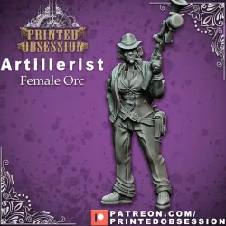 $3.50Artificer - Artillerist - Female Orc - 32mm - D&D miniature