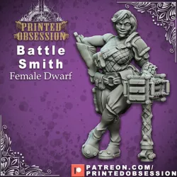 $3.50Battle Smith - Artificer- Female Dwarf - 32mm - D&D