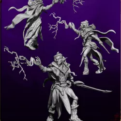 $5.00Caras Nodel'Nar Gray ELf Sorcerer and Bladesinger tabletop miniature 32mm Perfect for D&D, Pathfinder and Tabletop RPG's