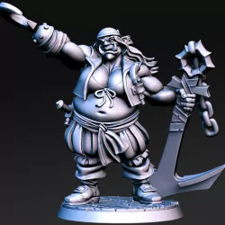 $5.00Hooks - Female Ogre Pirate - 32mm - DnD -