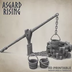 $6.00LARGE Well With a Crane Interactive Terrain PRESUPPORTED