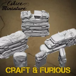 $9.996 décors de carcasses de voitures, pack - Post apo death race - 1/64