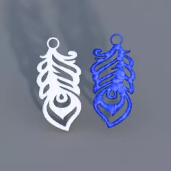 Feather earrings set (two models)