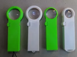 Loupe, magnifying glass, LED with timer, Li-Ion battery.