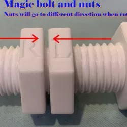 Magic bolt (Nuts will go to different direction when rotating)(double threaded bolt)