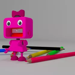 Pencil sharpener girl