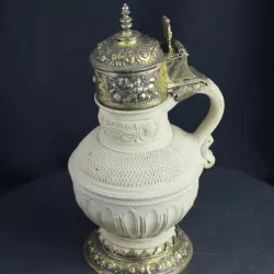 Siegburg Baluster Jug with Silver-Gilt Mounts