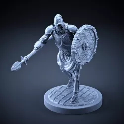Skeleton - Heavy Infantry - Spear + Round Shield - Attacking Pose