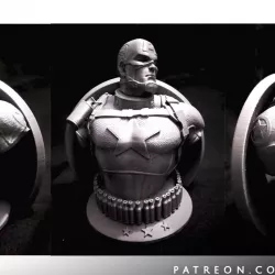 Wicked Marvel Avengers Captain America 3d Bust: STL ready for printing FREE