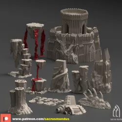 $17.95The Daemonic Vortex. 3d Printing Designs Bundle. Chaos / Demon, Buildings, Rocks, Spaceship wreckage. Terrain and Scenery for Wargames