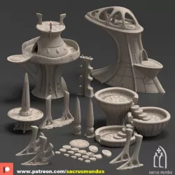$17.95Zanat, The Abandoned World-Ship. 3d Printing Designs Bundle. Alien Eldar Scifi Craftworld. Terrain and Scenery for Wargames