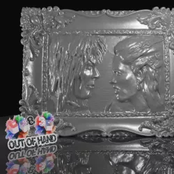 $2.50David Bowie -Laberynth plaque Goblin King andSarah' Scene