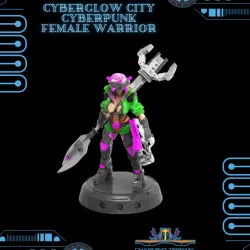 $2.90Cyberglow City Cyberpunk Female Warrior
