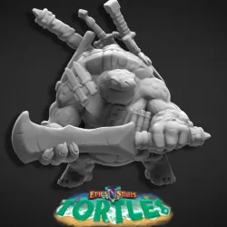 $2.99Tortle Blademaster Miniature - Pre-Supported