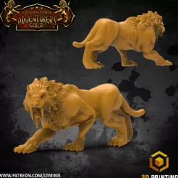 $3.00Sabre toothed Tiger (32mm scale presupported miniature)