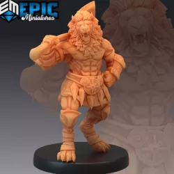 $3.90Catfolk Lion Warrior Axe / Feline Gladiator / Werelion