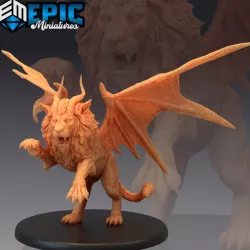 $3.90Manticore Attacking / Mythical Desert Creature / Winged Lion Scorpion Hybrid