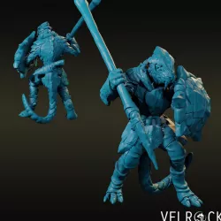 $4.00Lizardfolk Warrior with Spear and Shield (Male) NOW PRESUPPORTED