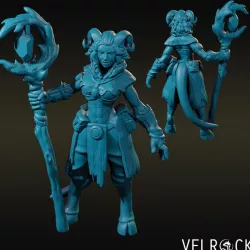 $4.00Tiefling Druid with Gnarled Staff (Female) NOW PRESUPPORTED