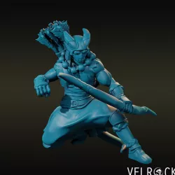 $4.00Tiefling Samurai Archer, Crouched (Male)