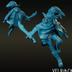 $4.00Young Female Half Orc Rogue with Dual Scimitars (PRESUPPORTED)