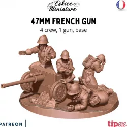 $4.9947mm french gun with crew - French army WW2 - 28mm for wargame