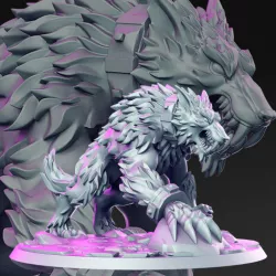 $5.00Fangrir- Giant Wolf - 32mm - DnD -
