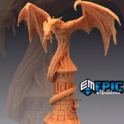 $5.90Hunting Horror Tower / Flying Serpent / Lovecraft Entity / Winged Monster / Cosmic Fantasy