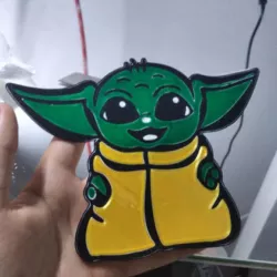 Baby Yoda 4 colors in one layer.