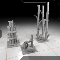 Bamboo terrain for tabletop games - Part I of III - "light wall"
