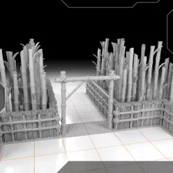 Bamboo terrain for tabletop games - Part III of III - "light wall"