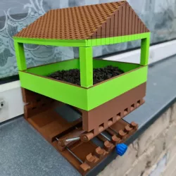Bird feeder with adjustable angle.