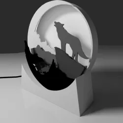 Howling wolf light box