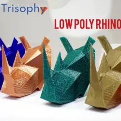 Low poly rhino ornament
