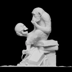 Monkey with skull