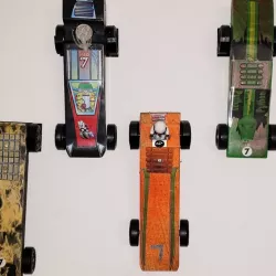 Pinewood derby car wall mount
