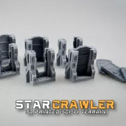 STAR CRAWLER TERRAIN SCIFI DOORS, ZOMBICIDE INVADER, NEMESIS, SPACE HULK - WITH EZ PRINT SUPPORTS
