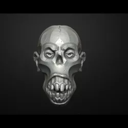 Traditional Scull, Scary Scull,Decor on wall (fridge magnet,decor element,not mask on face) 3D Print Ready STL model