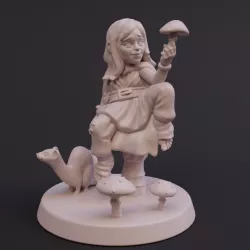 $2.00Female Halfling Druid - Tabletop Miniature - DnD