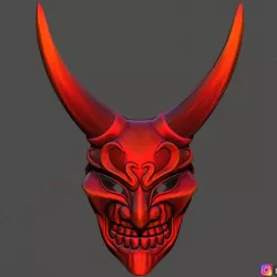 $25.00Devil Mask - Satan Mask - samurai Mask - Halloween cosplay 3D print model