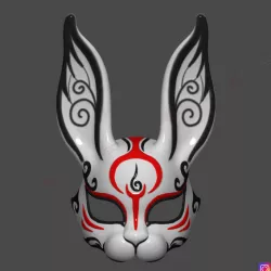 $25.00Japanese Rabbit Mask - Fox Mask - bunny Mask - Demon Kitsune Cosplay