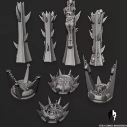 $3.00Gruesome Pits and Pillars - 25mm objective markers / Tokens - Cursed Elves