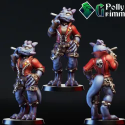 $3.50Sci-fi kobold alien lizard gang woman with cigarette