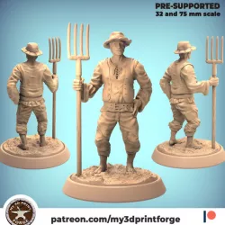 $3.99Farmer with pitchfork 32mm and 75mm scale pre-supported